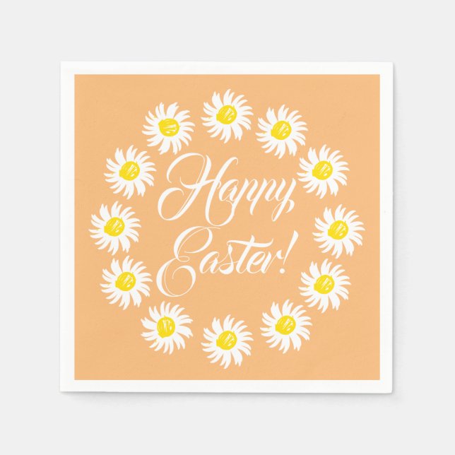 Happy Oaster Orange Drehbuch niedlich zärtlich frö Serviette (Vorderseite)