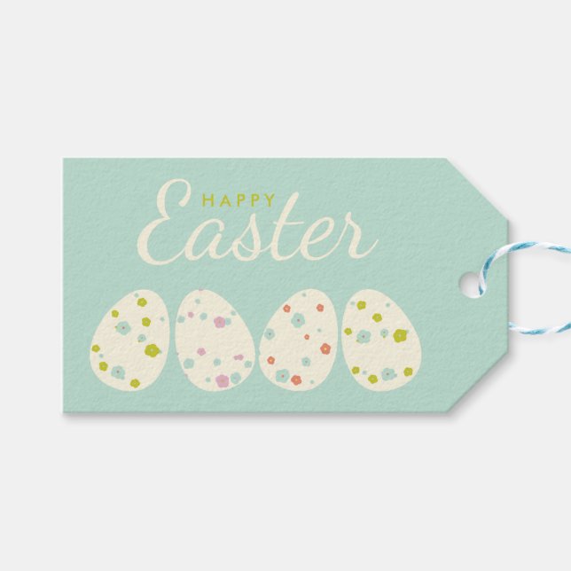 Happy Oaster | Ostereier Geschenkanhänger (Vorderseite (Horizontal))