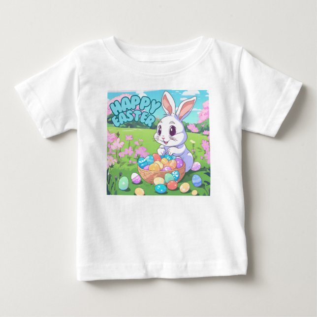 Happy Oaster - Osterhase Baby T-shirt (Vorderseite)