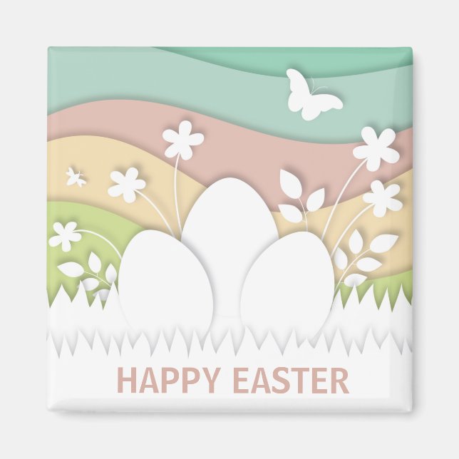 Happy Oaster Pastelleier Magnet (Vorne)