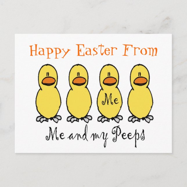 Happy Oaster Peeps Postcard Feiertagspostkarte (Vorderseite)
