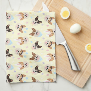 Happy Oaster Pembroke Welsh Corgi Dogs Geschirrtuch