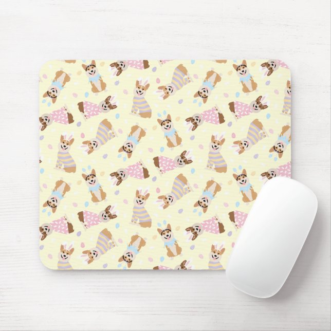 Happy Oaster Pembroke Welsh Corgi Dogs Mousepad (Mit Mouse)