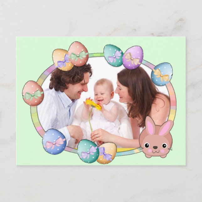 Happy Oaster Personalisierten Foto Postkarte (Vorderseite)