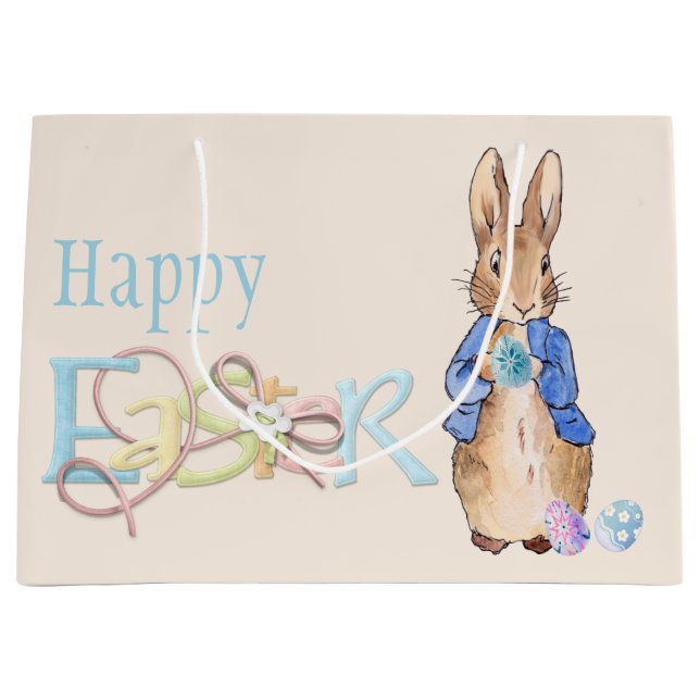 Happy Oaster Peter der Osterhase Große Geschenktüte (Vorderseite)