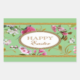 Happy Oaster Pink Blume Rechteckiger Aufkleber