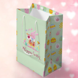 Happy Oaster Pink Bunny Garden Egg Jagd Grün Mittlere Geschenktüte