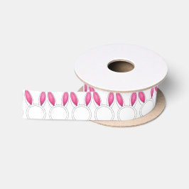 Happy Oaster Pink Bunny Rabbit Oars Baby Dusche Satinband