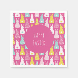 Happy Oaster Pink Bunny Rabbit Serviette