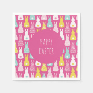 Happy Oaster Pink Bunny Rabbit Serviette