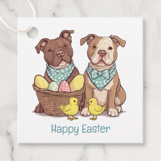 Happy Oaster Pit Bull Hunde Geschenkanhänger (Vorderseite)