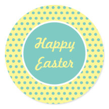 Happy Oaster Polka Dot Round Stickers (Pastel)
