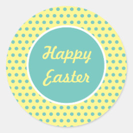 Happy Oaster Polka Dot Round Stickers (Pastel)