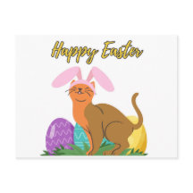 Happy Oaster Postcard für Katze Lover