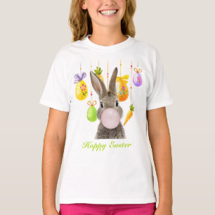 Happy Oaster Rabbit Blown Pink Bubble Gum T-Shirt
