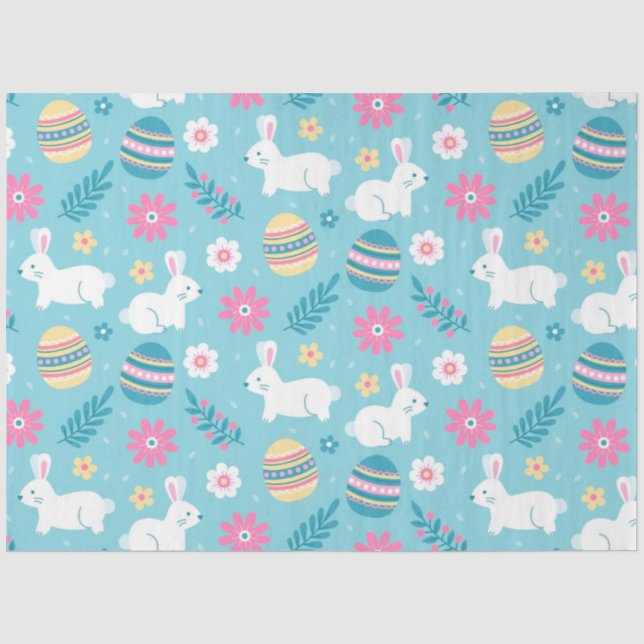 Happy Oaster Rabbit Floral Seidenpapier (Vorderseite)