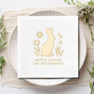 Happy Oaster Rabbit Spring Blumen Personalisiert Servietten Mit Folie