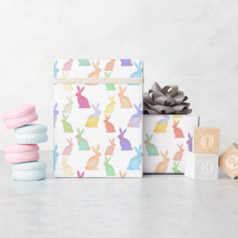 Happy Oaster - Rainbow Bunny Muster Geschenkpapier