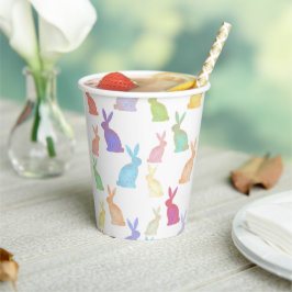Happy Oaster - Rainbow Bunny Muster Pappbecher