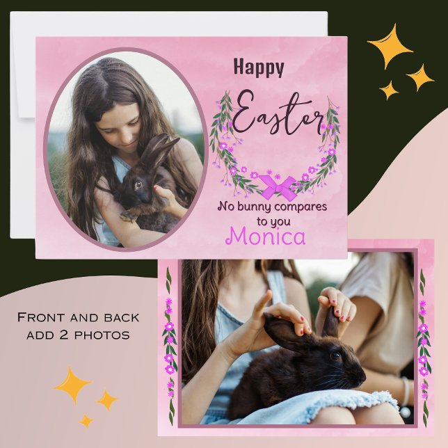 Happy Oaster |Real Bunnies Fotokarte Karte (Happy Easter _Real Bunnies Photo Card)