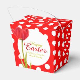 Happy Oaster Red Tulpe Polka Dot Geschenkbox Geschenkschachtel