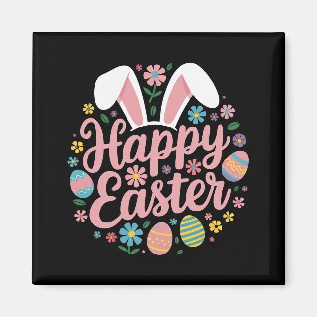 Happy Oaster Redewendungen Egg Bunny Magnet (Vorne)