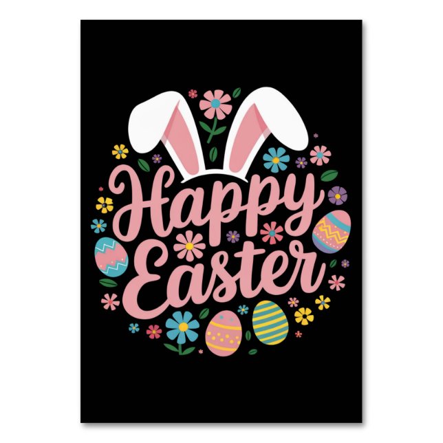 Happy Oaster Redewendungen Egg Bunny Tischnummer (Vorderseite)