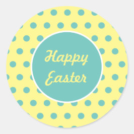 Happy Oaster Round Stickers (Pastellgelb & Aqua)