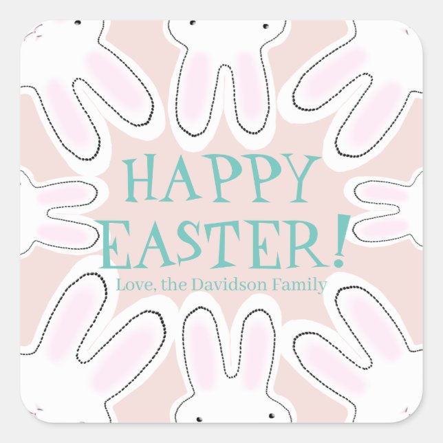 Happy Oaster Roush niedliche Bundsen Quadratischer Aufkleber (Vorderseite)