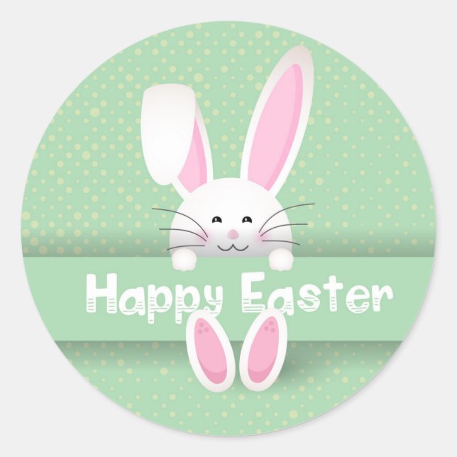 Happy Oaster Runder Aufkleber (Vorderseite)