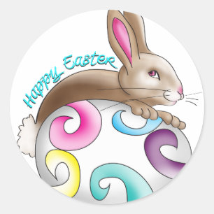 Happy Oaster Runder Aufkleber