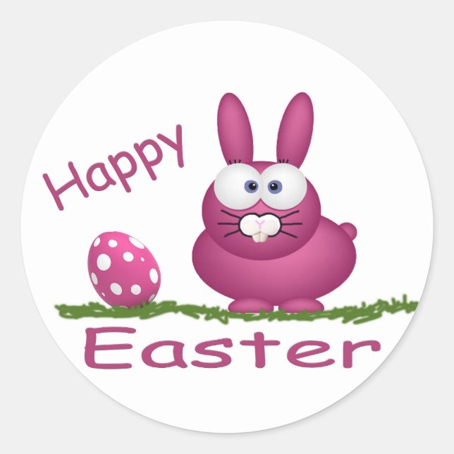 Happy Oaster Runder Aufkleber (Vorderseite)