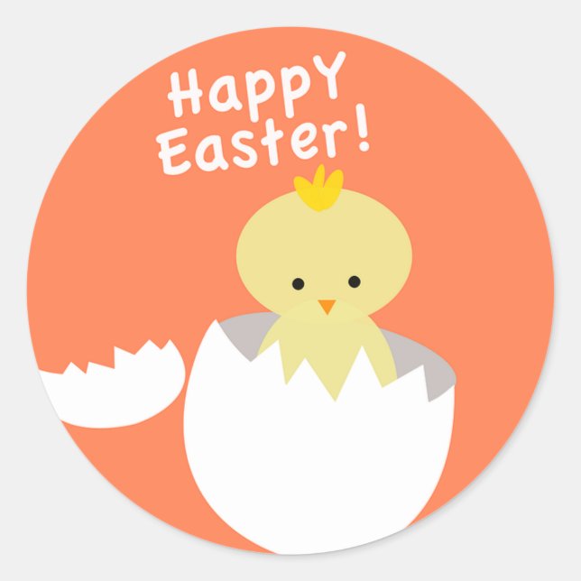 Happy Oaster Runder Aufkleber (Vorderseite)