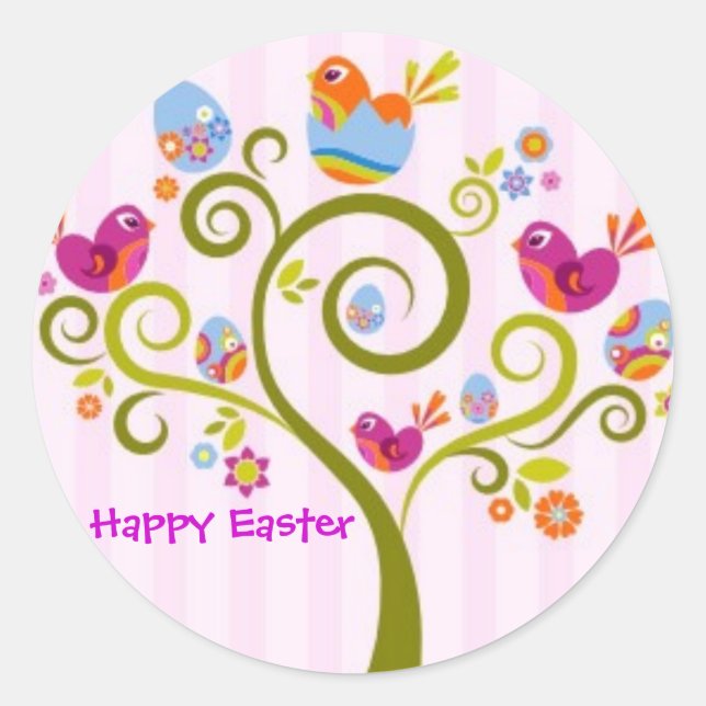 Happy Oaster Runder Aufkleber (Vorderseite)