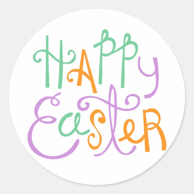 Happy Oaster Runder Aufkleber (Vorderseite)