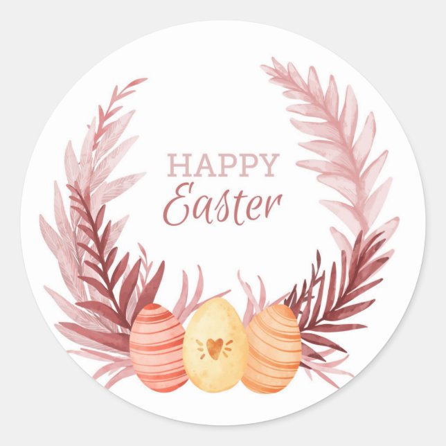 Happy Oaster Runder Aufkleber (Vorderseite)