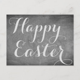 Happy Oaster Schwarz-weiß Chalkboard Typografie Feiertagspostkarte