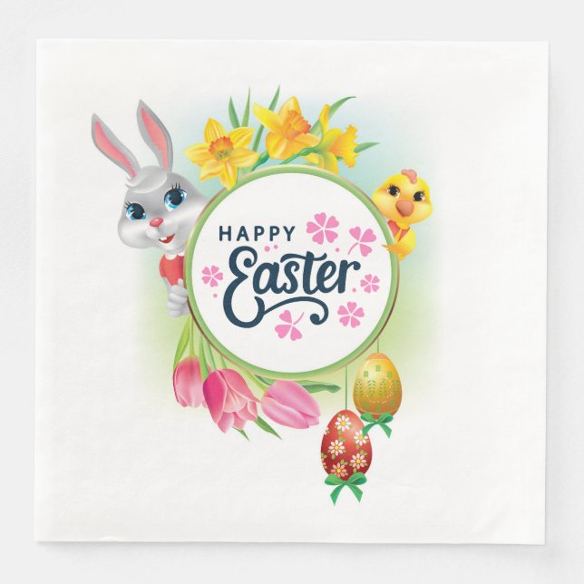 Happy Oaster Serviette (Vorderseite)