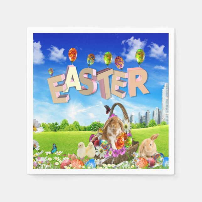 Happy Oaster Serviette (Vorderseite)