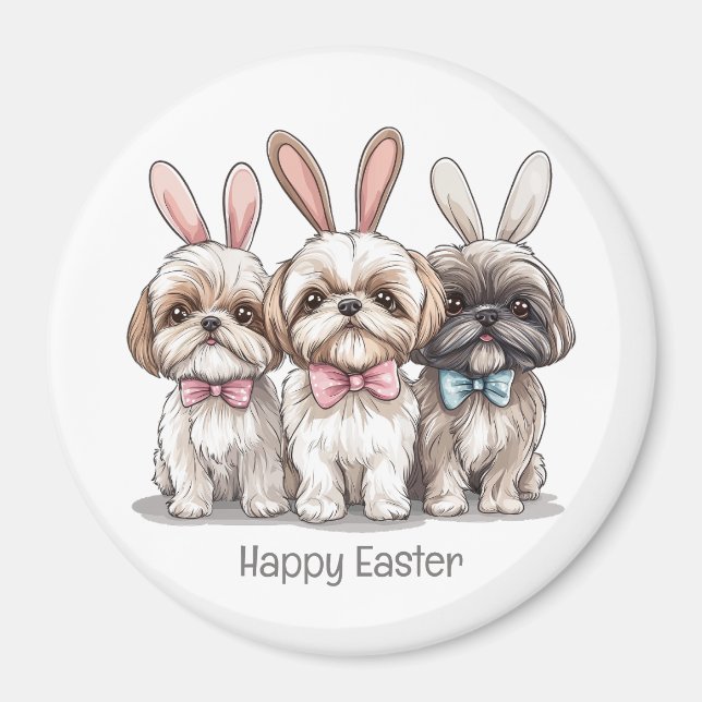 Happy Oaster Shih Tzu Hogs Magnet (Vorne)