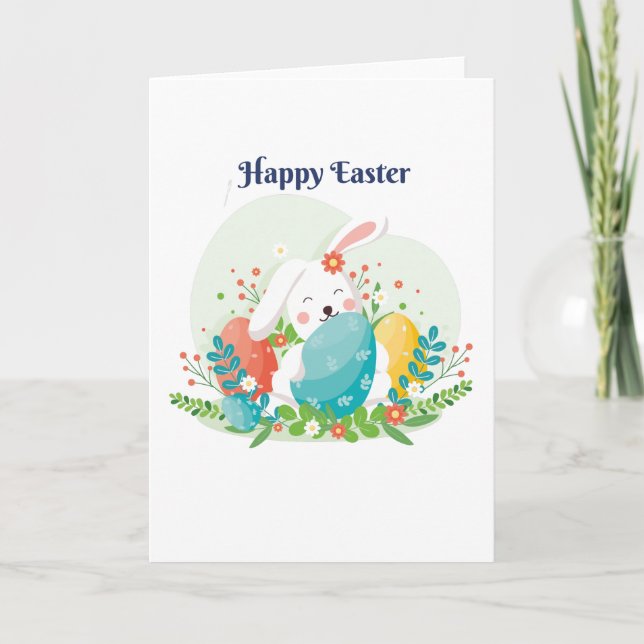 Happy Oaster Shirt Girls Boys Kinder Karte (Vorderseite)