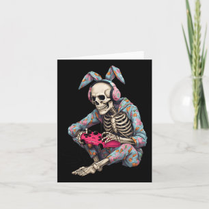 Happy Oaster Skeleton Gamer Video Gaming Boys Männ Karte