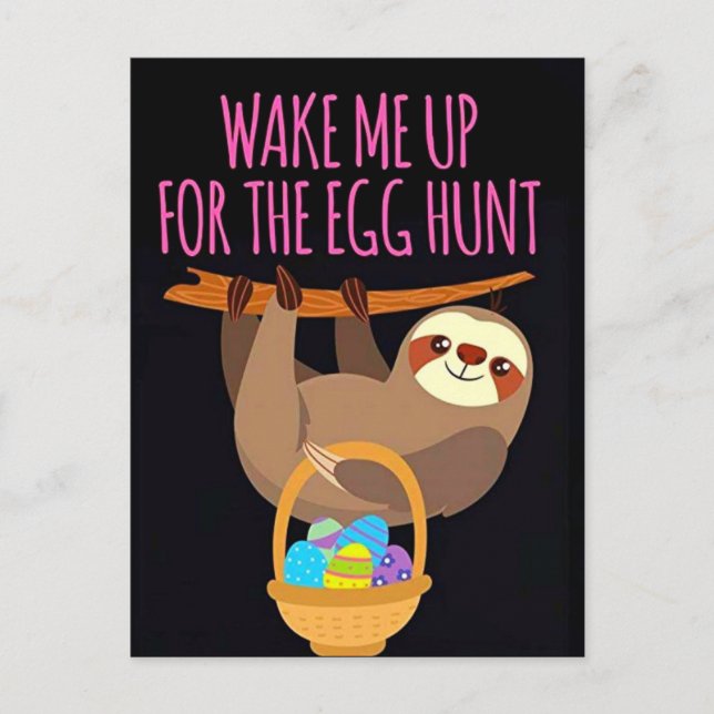 Happy Oaster Sloth Feiertagspostkarte (Vorderseite)