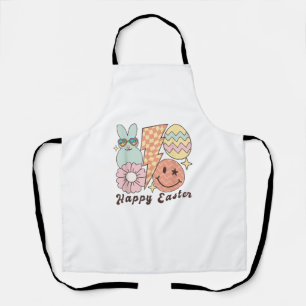 Happy Oaster Smile Face Retro Hippie Bunny Rabbit Schürze