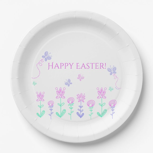 Happy Oaster Spring Garden Paper Plate Pappteller (Vorderseite)
