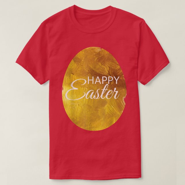 Happy Oaster Spring Holiday Gold Eggs T-Shirt (Design vorne)