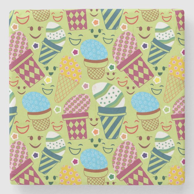 Happy Oaster Steinuntersetzer (Vorderseite)