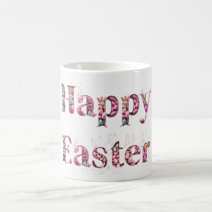 Happy Oaster Text Bunnies Ostereier Kaffeetasse