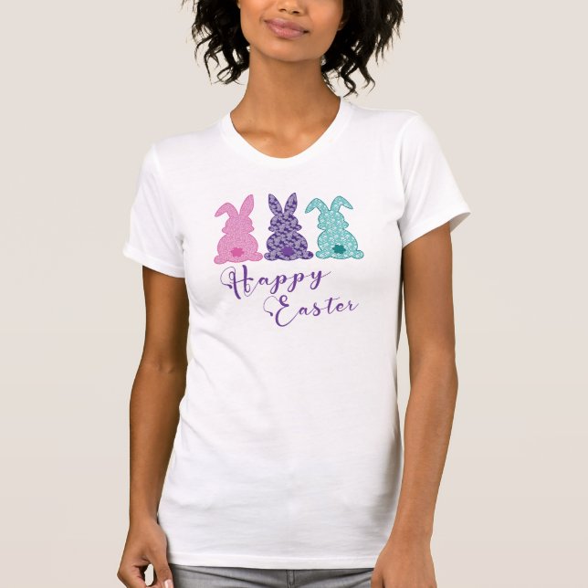 Happy Oaster: Trio von Lace Bunnies T-Shirt (Vorderseite)
