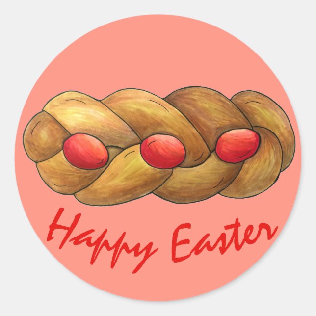 Happy Oaster Tsoureki Griechisch Armenian Holiday  Runder Aufkleber (Vorderseite)